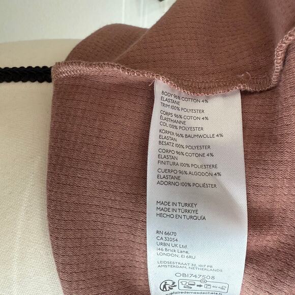 Maeve by Anthropologie Bow Shoulder Ribbed Tank Top Brown XS - Picture 13 of 16